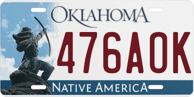 OK license plate 476AOK