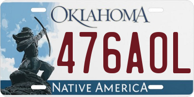 OK license plate 476AOL
