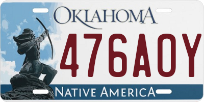 OK license plate 476AOY