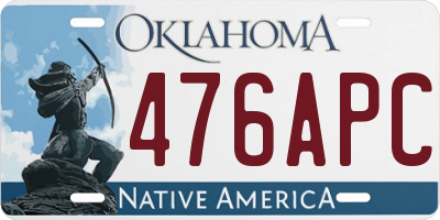 OK license plate 476APC