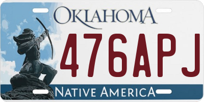OK license plate 476APJ
