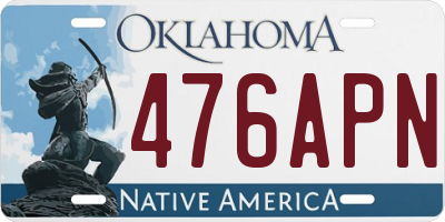 OK license plate 476APN