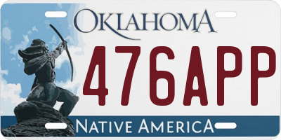 OK license plate 476APP