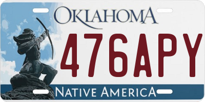 OK license plate 476APY