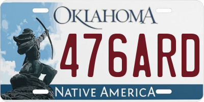 OK license plate 476ARD