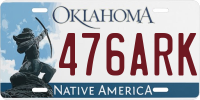 OK license plate 476ARK