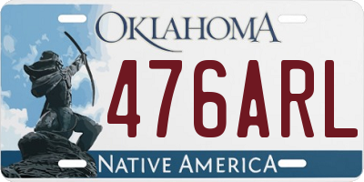 OK license plate 476ARL