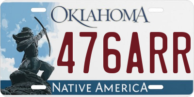 OK license plate 476ARR