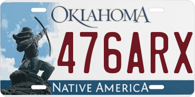 OK license plate 476ARX