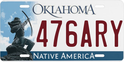 OK license plate 476ARY