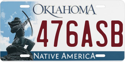 OK license plate 476ASB