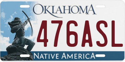 OK license plate 476ASL