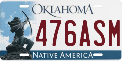 OK license plate 476ASM