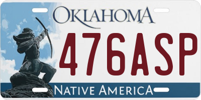 OK license plate 476ASP