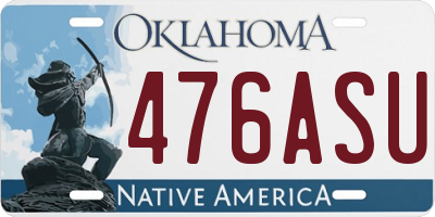 OK license plate 476ASU