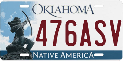 OK license plate 476ASV