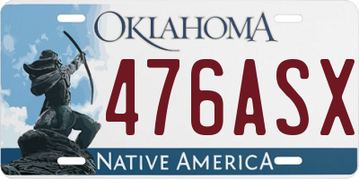 OK license plate 476ASX