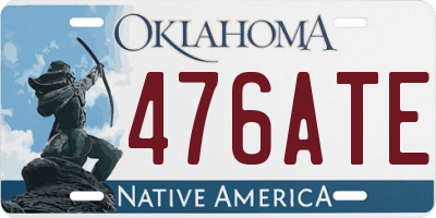 OK license plate 476ATE