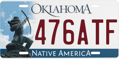 OK license plate 476ATF