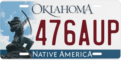 OK license plate 476AUP