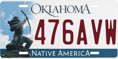 OK license plate 476AVW