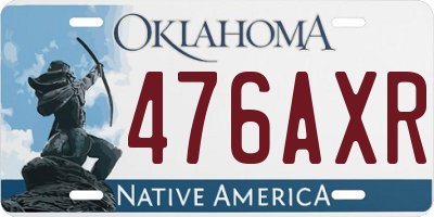 OK license plate 476AXR