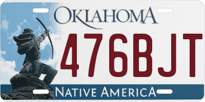 OK license plate 476BJT