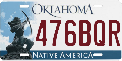 OK license plate 476BQR