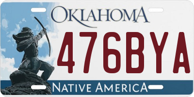 OK license plate 476BYA