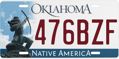 OK license plate 476BZF