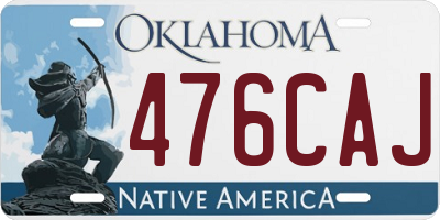OK license plate 476CAJ