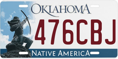 OK license plate 476CBJ