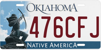 OK license plate 476CFJ