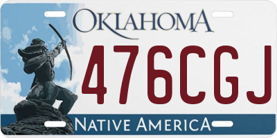 OK license plate 476CGJ