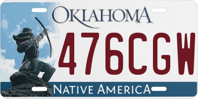 OK license plate 476CGW