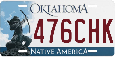 OK license plate 476CHK