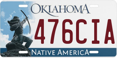 OK license plate 476CIA