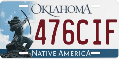 OK license plate 476CIF