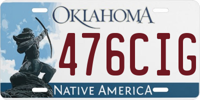 OK license plate 476CIG