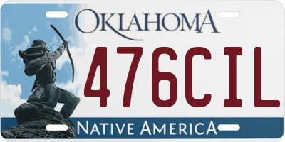 OK license plate 476CIL