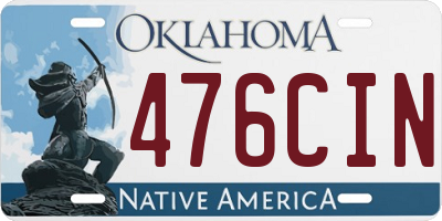 OK license plate 476CIN