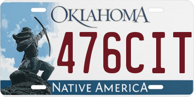 OK license plate 476CIT