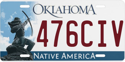 OK license plate 476CIV