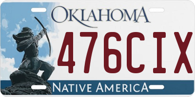 OK license plate 476CIX
