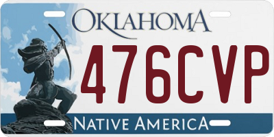 OK license plate 476CVP