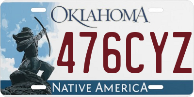 OK license plate 476CYZ