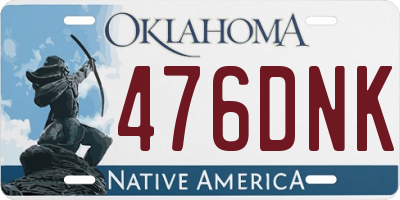 OK license plate 476DNK