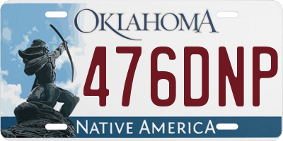 OK license plate 476DNP