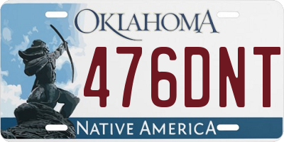 OK license plate 476DNT
