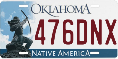 OK license plate 476DNX